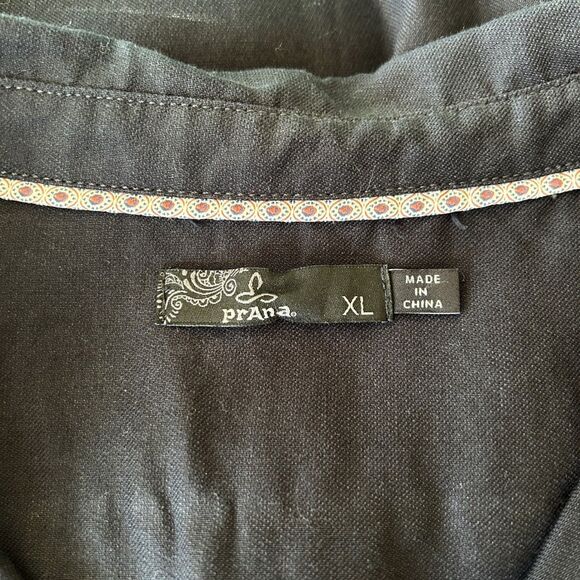 NWOT PrAna Yarrow Organic Cotton Hemp Blend Shirt Dress (XL) in Black - Picture 8 of 16
